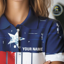 Load image into Gallery viewer, Texas Flag Golf Clubs Women Golf polo shirt Custom patriotic ladies golf top, personalized golf gifts NQS10381
