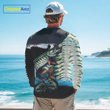 Load image into Gallery viewer, Musky fishing scales customize performance long sleeves Fishing shirts, Muskie fishing jerseys NQS5655