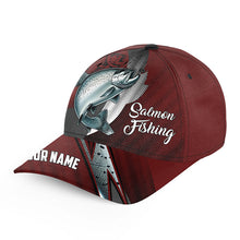 Load image into Gallery viewer, Chinook Salmon fishing camo hats for men, women custom baseball best Salmon fishing hat | Red NQS7759