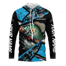 Load image into Gallery viewer, Crappie fishing Blue camo Long Sleeve Performance Fishing Shirt custom Crappie fishing jerseys NQS7989