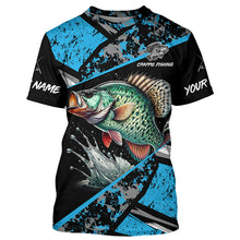 Load image into Gallery viewer, Crappie fishing Blue camo Long Sleeve Performance Fishing Shirt custom Crappie fishing jerseys NQS7989