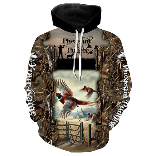 Pheasant Hunting Camo Customize Name 3D All Over Printed Shirts Personalized gift For Hunting Lovers NQS684