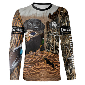 Labrador Retriever Mallard Duck hunting dog waterfowl camo custom name all over printed hunting shirts NQSD50