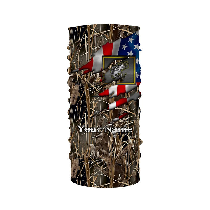 Bass fishing camo American flag patriotic fishing custom name bass fishing apparel NQSD53