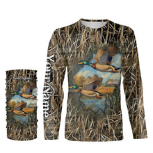 Load image into Gallery viewer, Mallard Duck hunting waterfowl camo hunting 3d shirts custom name duck hunting shirts NQSD1