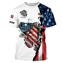 Load image into Gallery viewer, Crappie fishing legend American flag patriot UV protection Custom long sleeves fishing shirts NQS4492