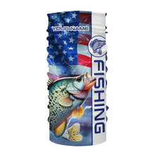 Load image into Gallery viewer, American flag Crappie lingtning Long Sleeve Fishing Shirts custom Patriotic Crappie fishing jerseys NQS9472