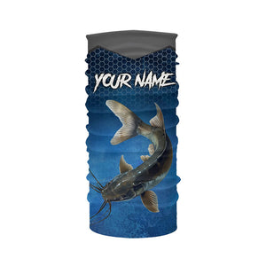 Blue camo Catfish fishing Custom performance long sleeve team Catfish fishing tournament shirts NQS7775