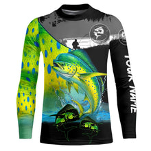 Load image into Gallery viewer, Mahi Mahi fishing scale Customize name long sleeves UV protection Fishing apparel NQS807