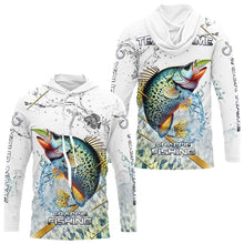 Load image into Gallery viewer, Crappie Green scales water Custom White Long Sleeve Fishing Shirts, Personalized Crappie Fishing Gifts NQS9646