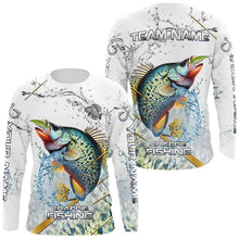 Load image into Gallery viewer, Crappie Green scales water Custom White Long Sleeve Fishing Shirts, Personalized Crappie Fishing Gifts NQS9646