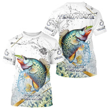 Load image into Gallery viewer, Crappie Green scales water Custom White Long Sleeve Fishing Shirts, Personalized Crappie Fishing Gifts NQS9646