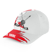 Load image into Gallery viewer, Canadian flag golf clubs white golf ball skin Golfer hat custom name patriotic sun hats for mens NQS8433