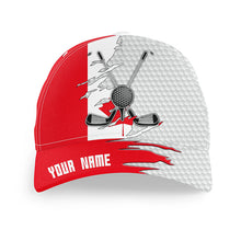 Load image into Gallery viewer, Canadian flag golf clubs white golf ball skin Golfer hat custom name patriotic sun hats for mens NQS8433