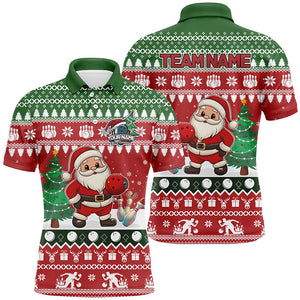 Funny ugly Christmas Santa Bowling Shirts For Men Custom Team Name Bowling Jerseys Xmas Outfit NQS8893