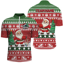 Load image into Gallery viewer, Funny ugly Christmas Santa Bowling Shirts For Men Custom Team Name Bowling Jerseys Xmas Outfit NQS8893