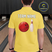 Load image into Gallery viewer, Personalized Retro Bowling Polo, 1/4 Zip Shirts For Men custom vintage bowling team jersey | Yellow NQS11013