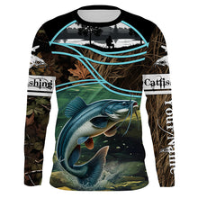 Load image into Gallery viewer, Giant catfish fishing team camo custom name UV protection fishing shirts NQSD85