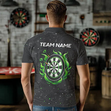 Load image into Gallery viewer, Black and Green Cobra Snake Darts Polo, Quarter Zip Shirts For Men Custom Name Darts Team Jerseys NQS9656
