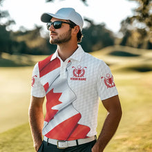 Load image into Gallery viewer, Canadian flag Mens golf polo shirts custom white golf ball team patriotic golf shirts for mens golfers NQS9657