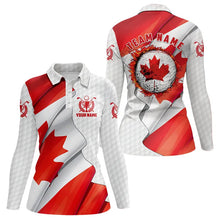 Load image into Gallery viewer, Canadian flag Womens golf polo shirts custom white team patriotic golf shirts ladies NQS9657