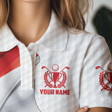 Load image into Gallery viewer, Canadian flag Womens golf polo shirts custom white team patriotic golf shirts ladies NQS9657