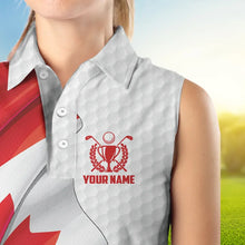 Load image into Gallery viewer, Canadian flag Women Sleeveless Golf polo shirts custom white team patriotic golf shirts ladies NQS9657