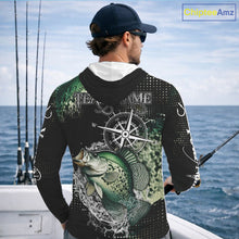 Load image into Gallery viewer, Custom Black and Green Crappie fishing scales compass Performance long sleeve Fishing Team Shirts NQS11727