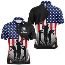 Load image into Gallery viewer, American Flag Mens golf polo shirts custom patriotic golf outfits for men, gifts for golf lovers NQS8020