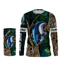 Load image into Gallery viewer, Catfish Fishing camo UV protection Customize name long sleeves fishing shirts NQS1423