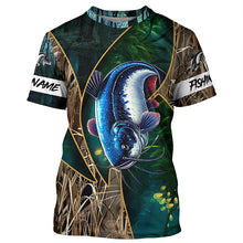 Load image into Gallery viewer, Catfish Fishing camo UV protection Customize name long sleeves fishing shirts NQS1423