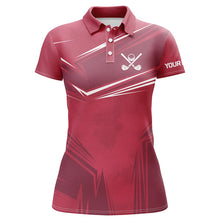 Load image into Gallery viewer, Women golf polo shirt custom golf wear for ladies, personalized gifts for golfer | Red NQS8908