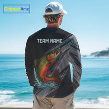 Load image into Gallery viewer, Personalized Black camo Brook Trout Fishing Jersey, Brook Trout Long Sleeve Fishing Tournament Shirts NQS11033
