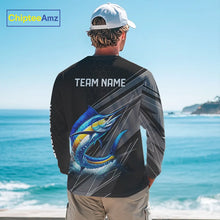 Load image into Gallery viewer, Personalized Black camo Marlin Fishing Jerseys, Marlin Long Sleeve Fishing Tournament Shirts NQS11035