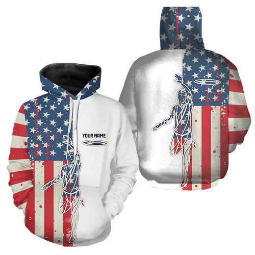 Vintage American Flag Disc Golf Hoodies custom patriotic disc golf hoodie NQS9154