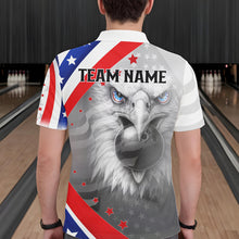 Load image into Gallery viewer, Red, White and Blue US Flag Eagle Bowling Shirts For Men Custom Patriotic Team Bowling Jersey NQS11632