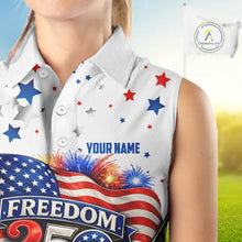 Load image into Gallery viewer, Freedom 250th Anniversary American Flag Sleeveless Golf Polo shirts Custom patriotic team golf outfit NQS11445