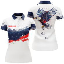 Load image into Gallery viewer, Red, white and blue American flag Women golf polo shirts custom Eagle golf ball team ladies golf tops NQS7817