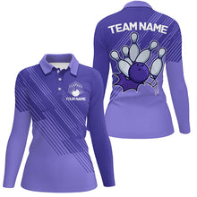 Load image into Gallery viewer, Custom Bowling Shirts For Women, Personalized Bowling Team Jerseys | Purple NQS8925