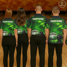 Load image into Gallery viewer, Green Light Bowling Polo, Quarter Zip Shirts For Women Custom Bowling Team Jerseys, Gift For Bowlers NQS11737