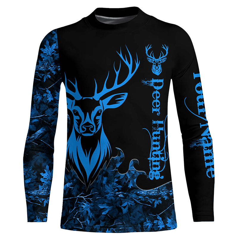 Deer Hunting Blue Camo Customize Name 3D All Over Printed Shirts Personalized Hunting gift NQS2627