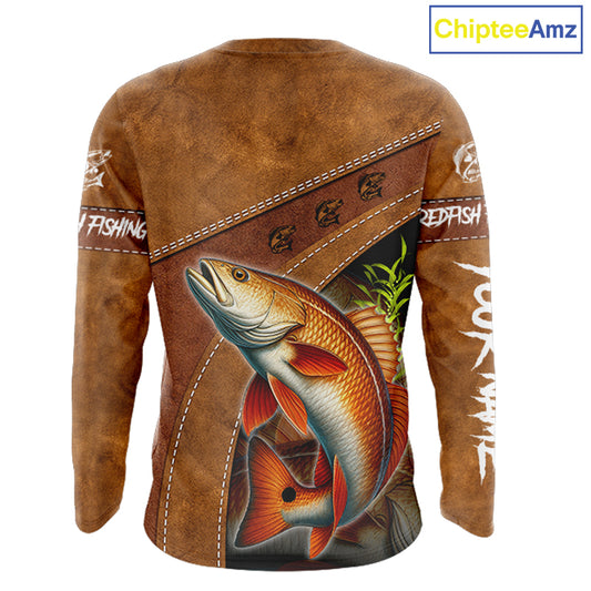 Redfish fishing UV protection custom name fishing shirts, performance shirts for men, women, kid NQS11458