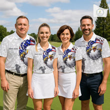 Load image into Gallery viewer, Personalized American Flag Skull Eagle Camo Golf Polo Shirts For Men, Patriotic Mens Golf Outfits NQS11649