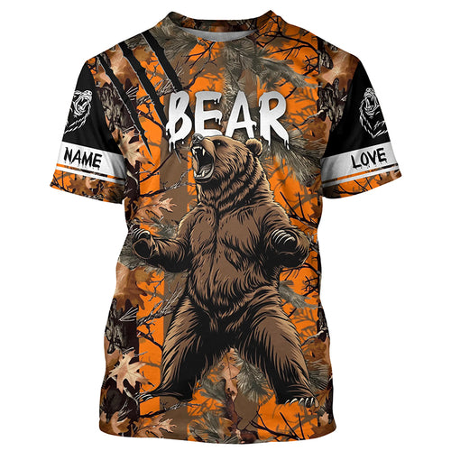 Bear hunter big game hunting Customize Name 3D All Over Printed Shirts, Bear hunting apparel NQS996