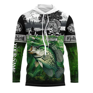 Crappie Fishing UV protection Custom name long sleeves fishing shirts for men, women, kid NQS2639