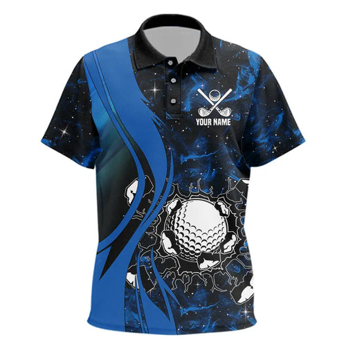 Black and Blue Galaxy Kid golf polo shirt custom cool golf shirts, personalized golf gifts NQS9694