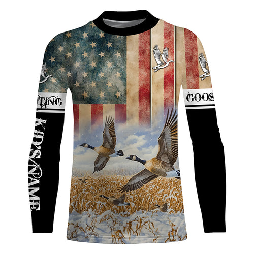 American Goose hunting Customize Name 3D All Over Printed Shirts Personalized Hunting gifts NQS852