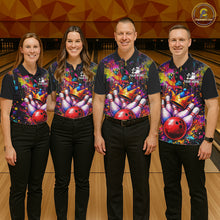 Load image into Gallery viewer, Colorful bowling jerseys Bowling Polo, 1/4 Zip Shirt for Men Custom Bowling Team shirts for bowlers NQS11473