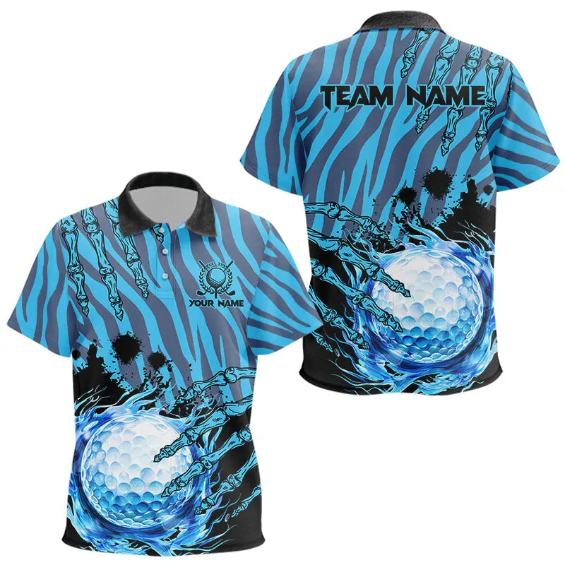 Personalized Funny Claw Blue Camo Kids golf polo shirts Custom Kid golf tops outfit NQS9705