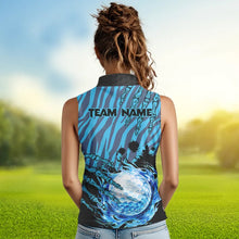 Load image into Gallery viewer, Personalized Funny Claw Blue Camo Womens golf shirts sleeveless Custom ladies golf tops outfit NQS9705